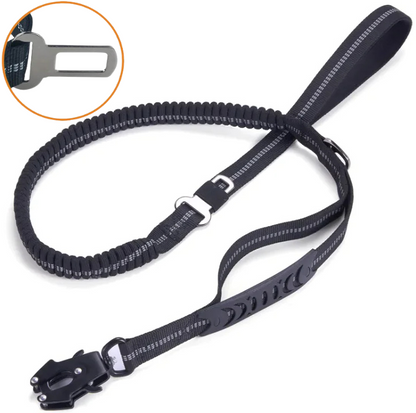 PawShield™ Car Seatbelt Lead - Heavy-Duty & Reflective – 135cm Adjustable!